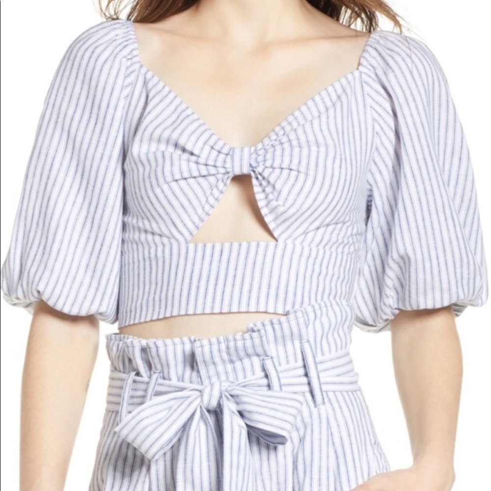 NWT Leith Striped Crop Top Size M